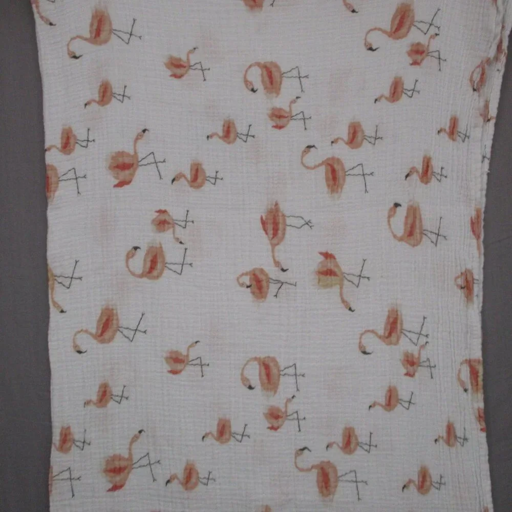 Flamingo Animal Print‎ Scarf Square White & Pink Women Size | O/S